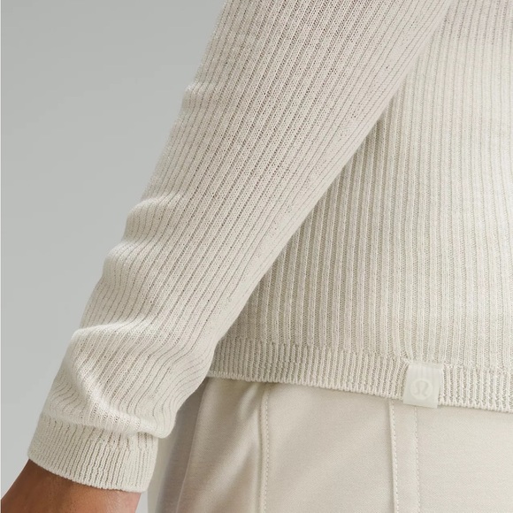 NWT Ribbed Wool-Silk-Blend Light Sweater BONE size S - Picture 5 of 7